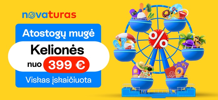 „Novaturo“ atostogų mugė – kelionės nuo 399 €!